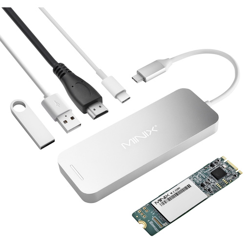 Minix Notebook Dockingstation NEO Storage Hub / NEO S2 240 GB SSD Silber Passend für Marke: Apple M