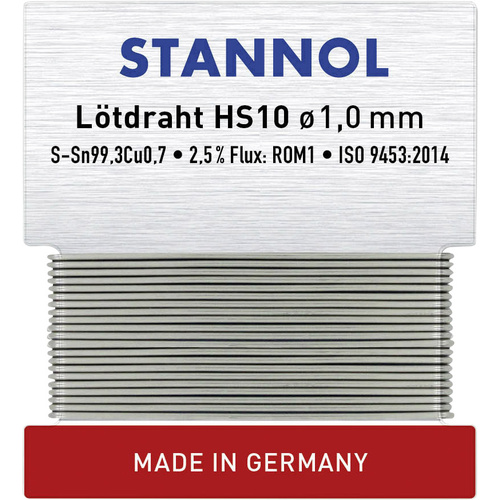 Stannol HS10 Lötzinn, bleifrei bleifrei Sn99,3Cu0,7 ROM1 6g 1mm