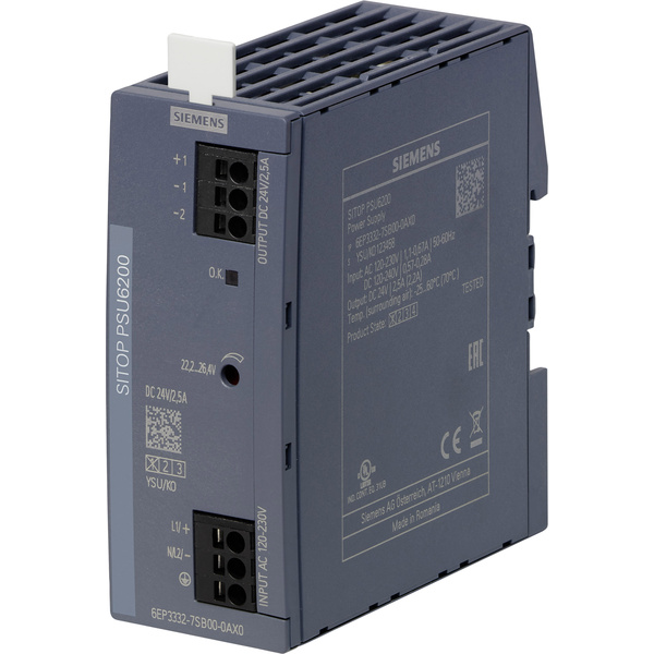 Siemens 6EP3332-7SB00-0AX0 Netzteil / Stromversorgung 24 V 2.5 A 60 W Anzahl Ausgänge:1 x Inhalt 1