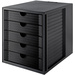 HAN SYSTEMBOX KARMA 14508-13 Schubladenbox Schwarz DIN A4, DIN C4 Anzahl der Schubfächer: 5