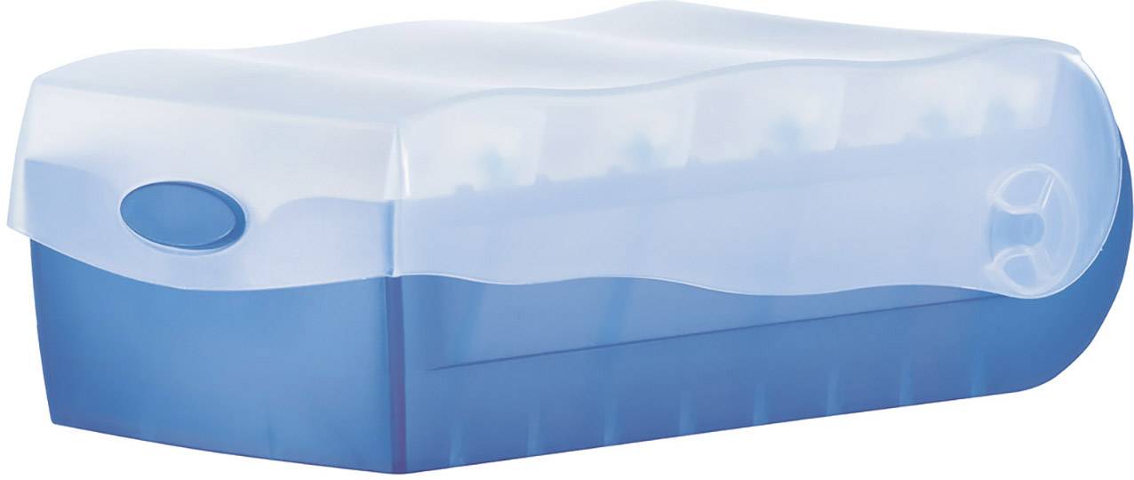 HAN CROCO 997-643 Karteikasten Blau, Transluzent max. Anzahl der Karten: 900 Karten DIN A7 quer ink
