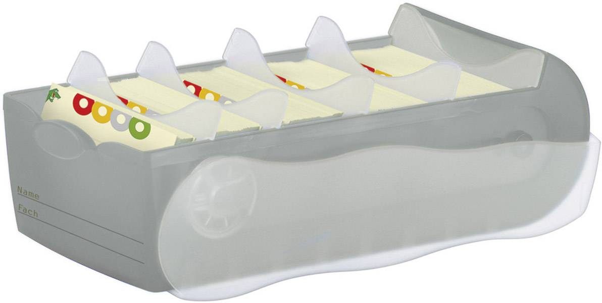 HAN CROCO 998-693 Karteikasten Grau, Transluzent max. Anzahl der Karten: 500 Karten DIN A8 quer inkl. 100 linierten Karten