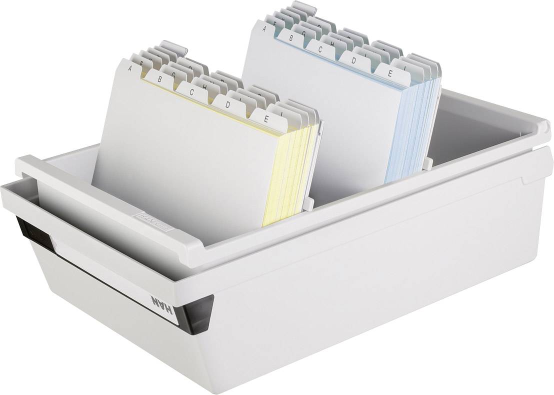 HAN Karteikasten 955-11 DIN A5 quer max. 1300Karten PS lichtgrau