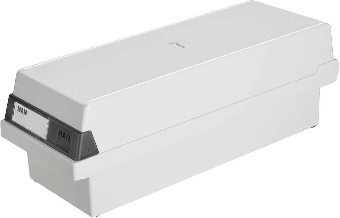 HAN Karteikasten 957-11 Karteikasten Lichtgrau max. Anzahl der Karten: 1.300 Karten DIN A7 quer