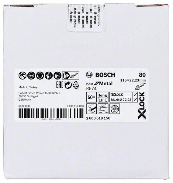 Bosch Accessories 2608619156 Fiberscheibe Durchmesser 115 mm Bohrungs-Ø 22.23 mm 1 St.