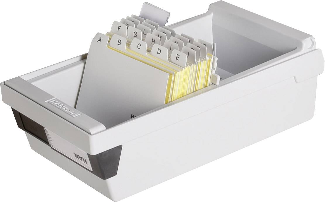 HAN 967-11 Karteikasten Lichtgrau max. Anzahl der Karten: 800 Karten DIN A7 quer