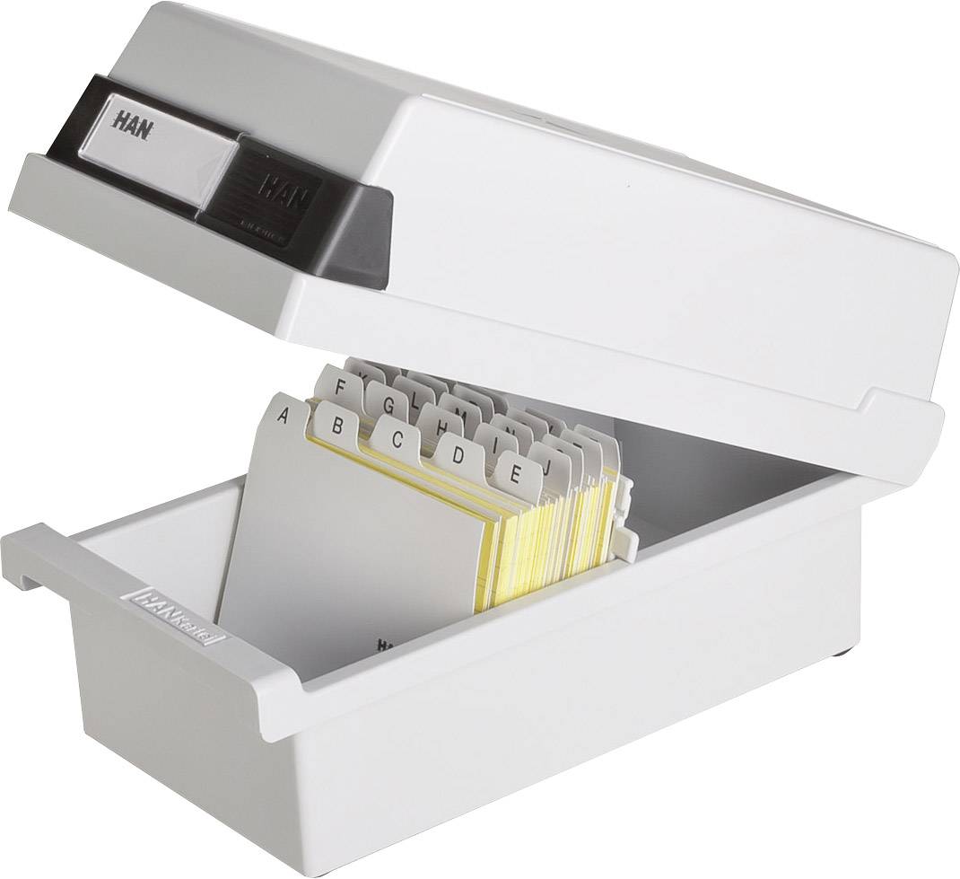HAN 967-11 Karteikasten Lichtgrau max. Anzahl der Karten: 800 Karten DIN A7 quer