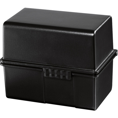 HAN 978-13 Boîte à fiches noir A8 horizontal charnière en acier, couvercle utilisable comme bac supplémentaire