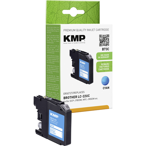 KMP Druckerpatrone ersetzt Brother LC-22UC Kompatibel Cyan B73C 1536,4003