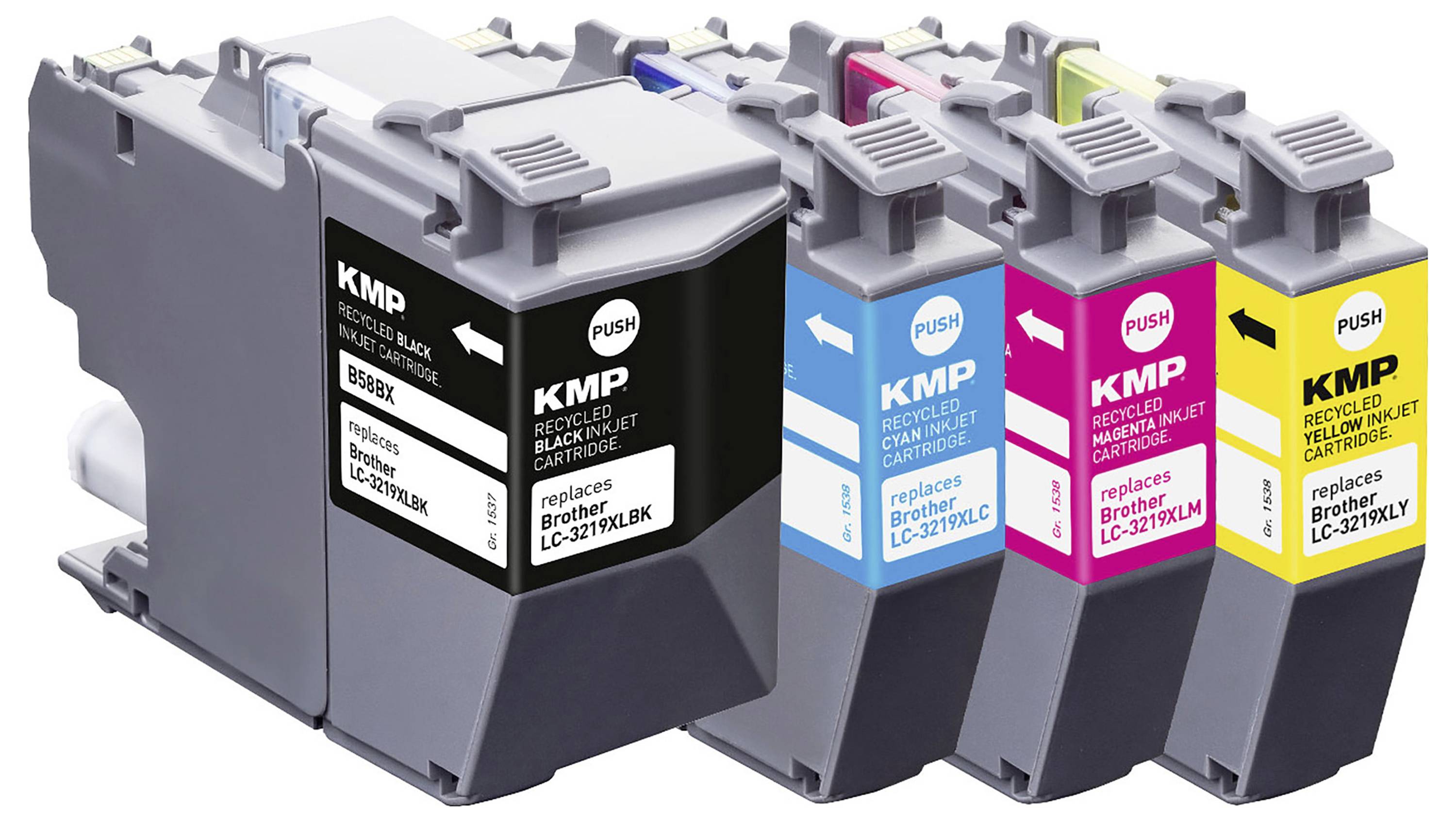 KMP Druckerpatrone ersetzt Brother LC-3219XLBK, LC-3219XLC, LC-3219XLM, LC-3219XLY Kompatibel Kombi-Pack Schwarz, Cyan, Magenta