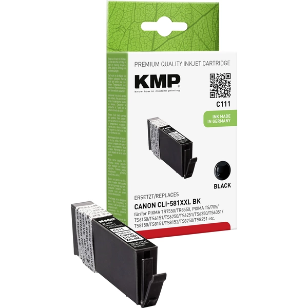KMP Druckerpatrone ersetzt Canon CLI-581BK XXL Kompatibel Photo Schwarz C111 1577,0201 KMP Druckerpatrone ersetzt Canon CLI-581BK XXL Kompatibel Photo Schwarz C111 1577,0201