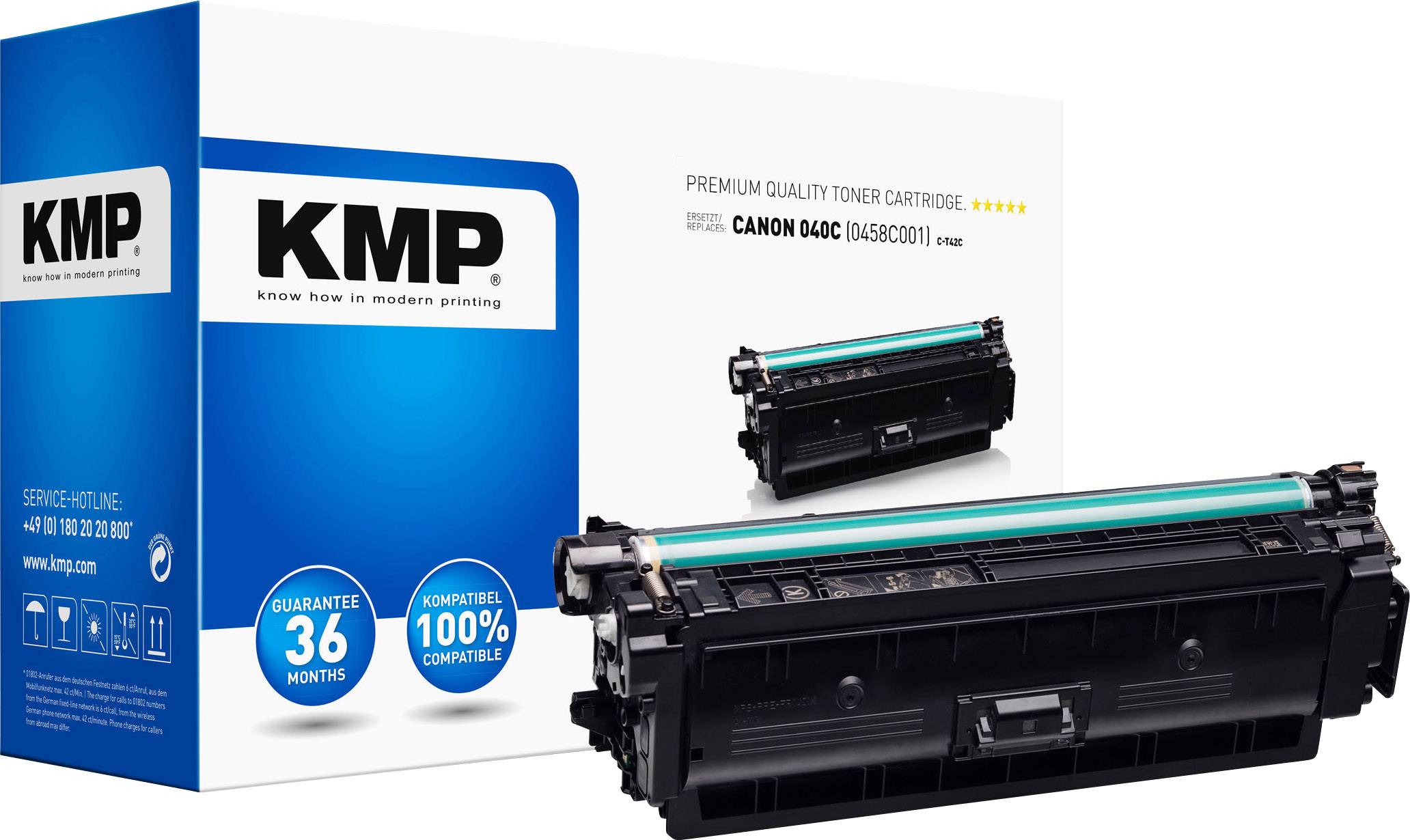 KMP Toner ersetzt Canon 040 Kompatibel Cyan 5400 Seiten C-T42C 3608,0003