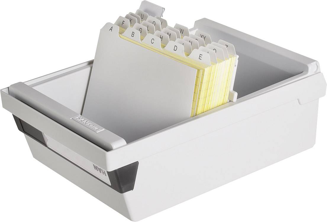 HAN Karteikasten 966-11 DIN A6 quer max. 800Karten PS lichtgrau