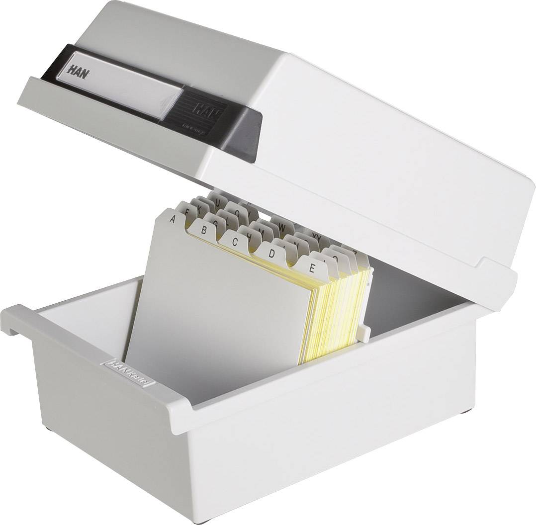 HAN 966-11 Karteikasten Lichtgrau max. Anzahl der Karten: 800 Karten DIN A6 quer