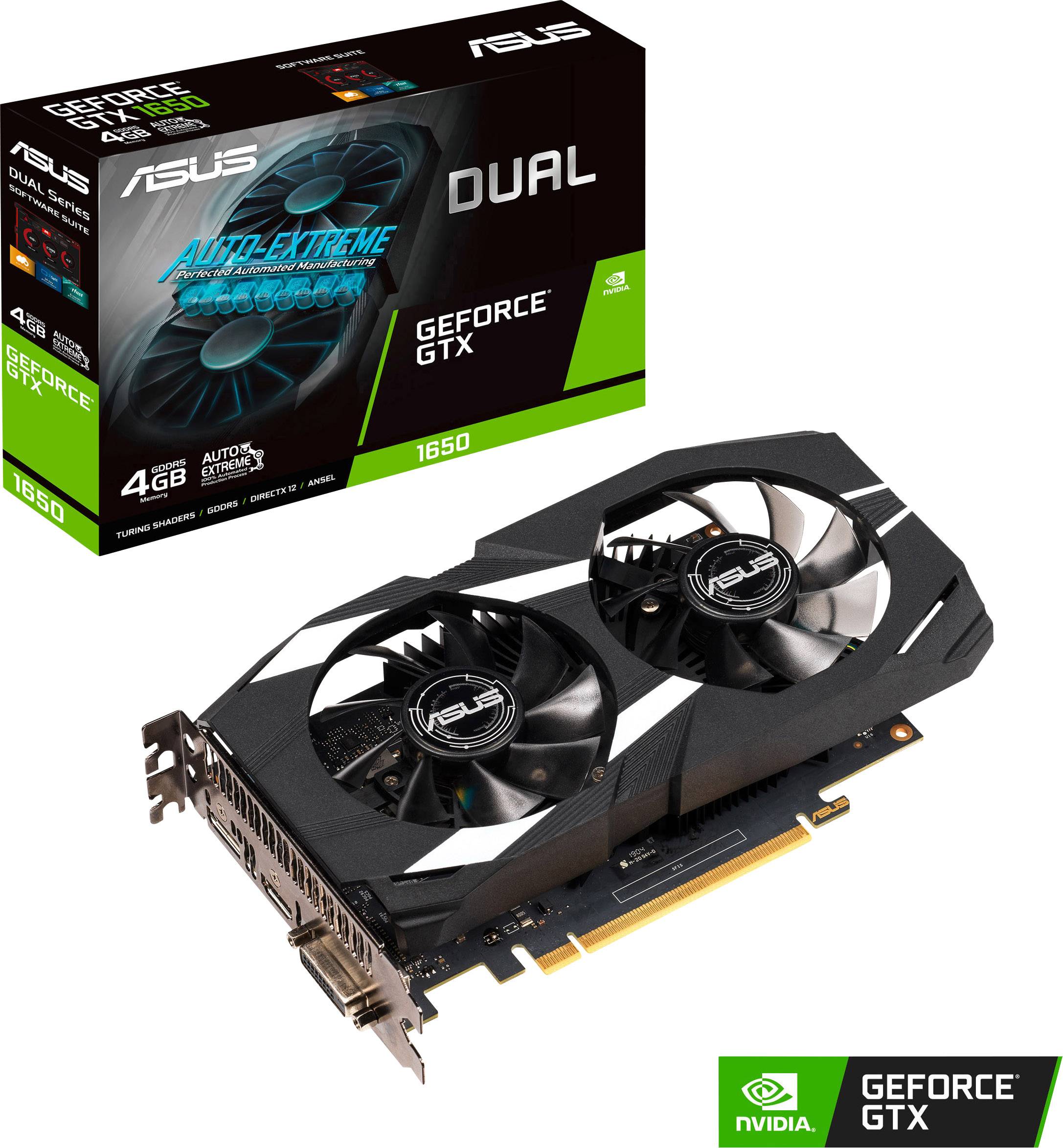 Asus Grafikkarte Nvidia GeForce GTX1650 Dual 4 GB GDDR5-RAM PCIe HDMI®, DisplayPort, DVI
