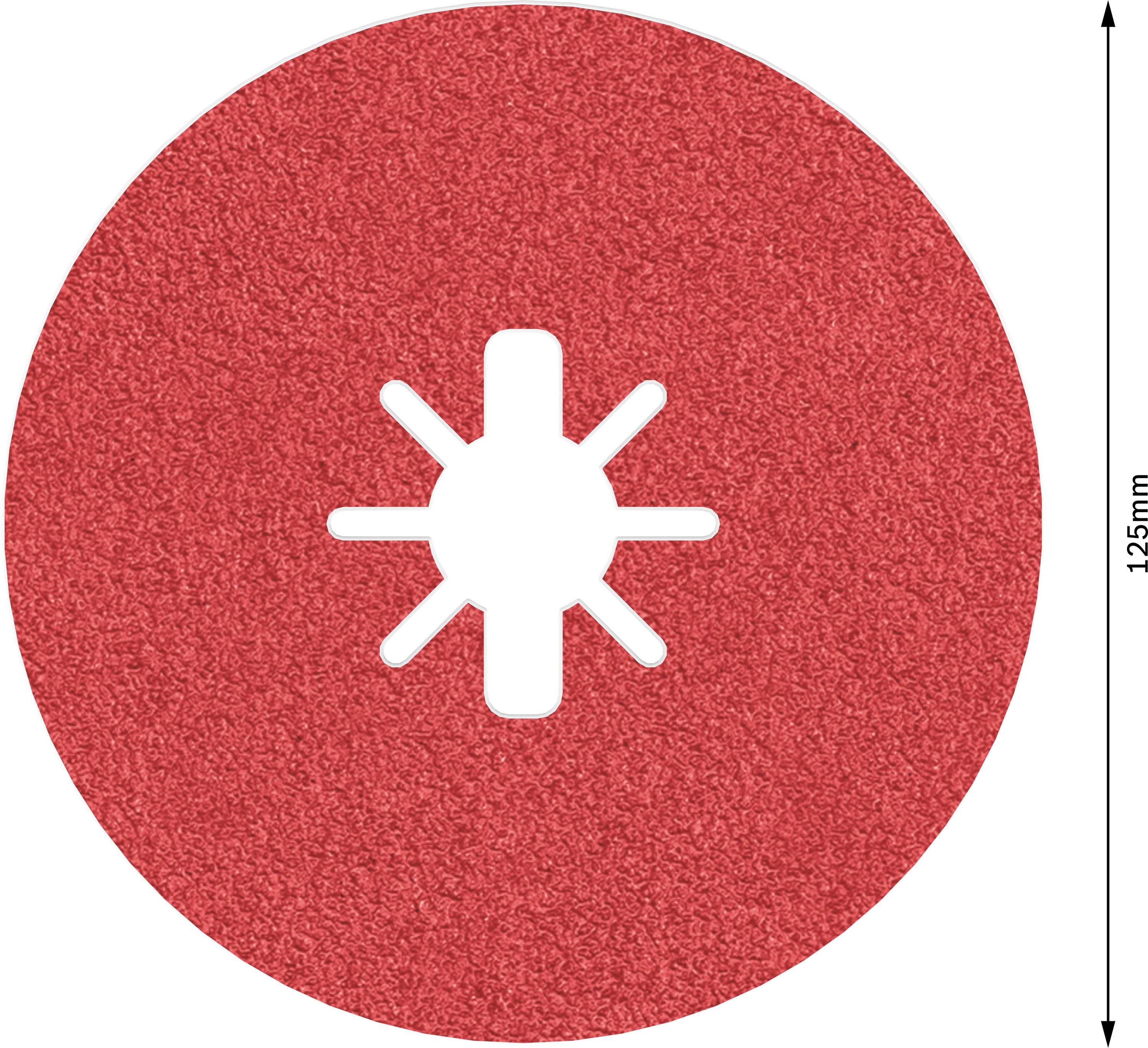 Runder roter Teppichboden mit einer zentralen sternförmigen Aussparung, Durchmesser 125 mm. Geeignet für Reinigungsmaschinen.