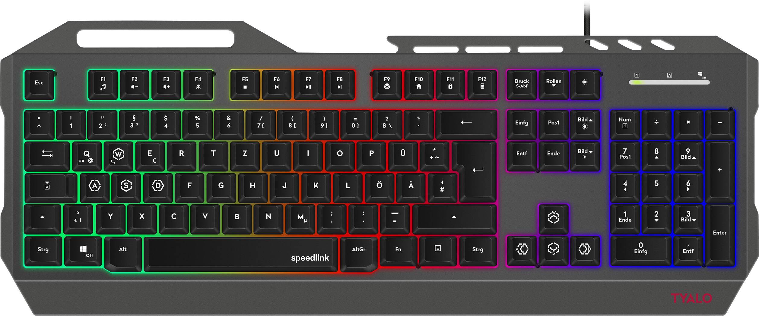 SpeedLink Tyalo USB Gaming-Tastatur, Maus-Set Beleuchtet Deutsch, QWERTZ, Windows® Schwarz