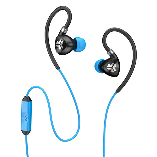 JLab Fit Sport Fitness Sport In Ear Kopfhörer kabelgebunden Blau Schweißresistent, Wasserbeständig