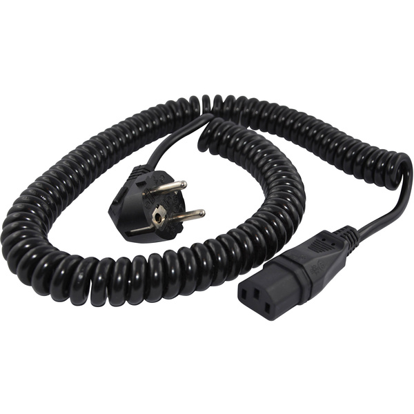 HAWA R6503 appareils IEC Câble de raccordement noir 2.3 m câble spiralé