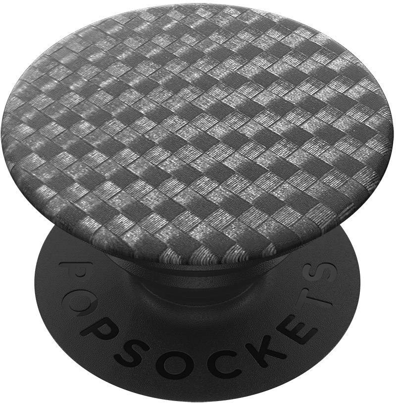 POPSOCKETS Carbonite Weave Handy Ständer Schwarz, Silber
