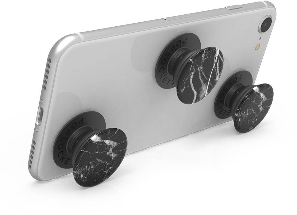 POPSOCKETS Black Marble Handy Ständer Schwarz, Weiß