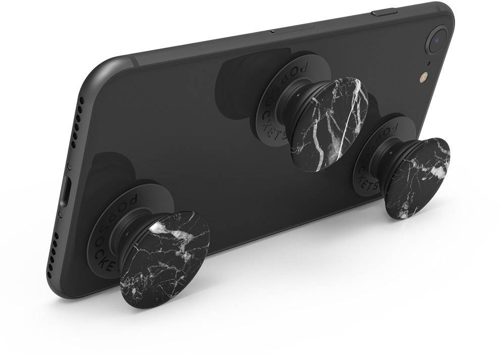 POPSOCKETS Black Marble Handy Ständer Schwarz, Weiß