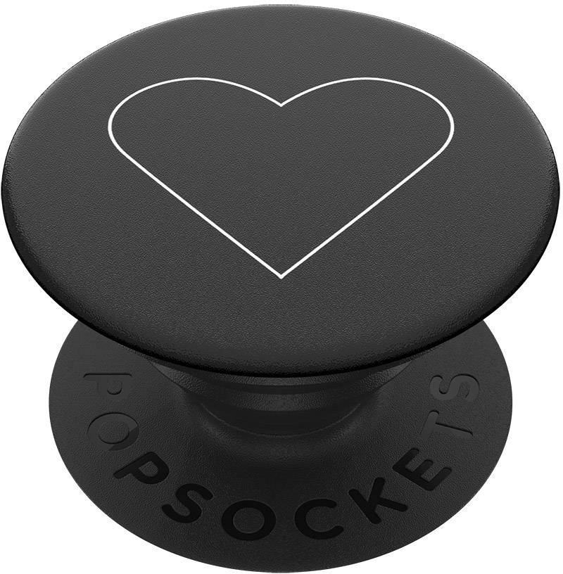 POPSOCKETS White Heart Black Handy Ständer Schwarz