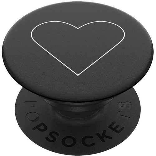 POPSOCKETS White Heart Black Support pour téléphone portable noir