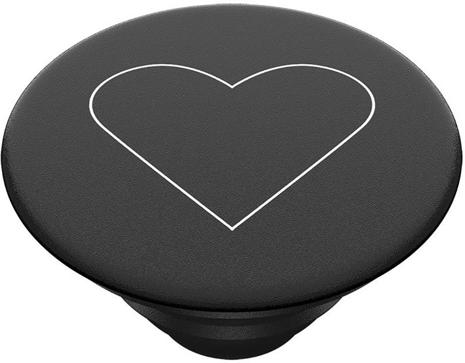 POPSOCKETS White Heart Black Handy Ständer Schwarz