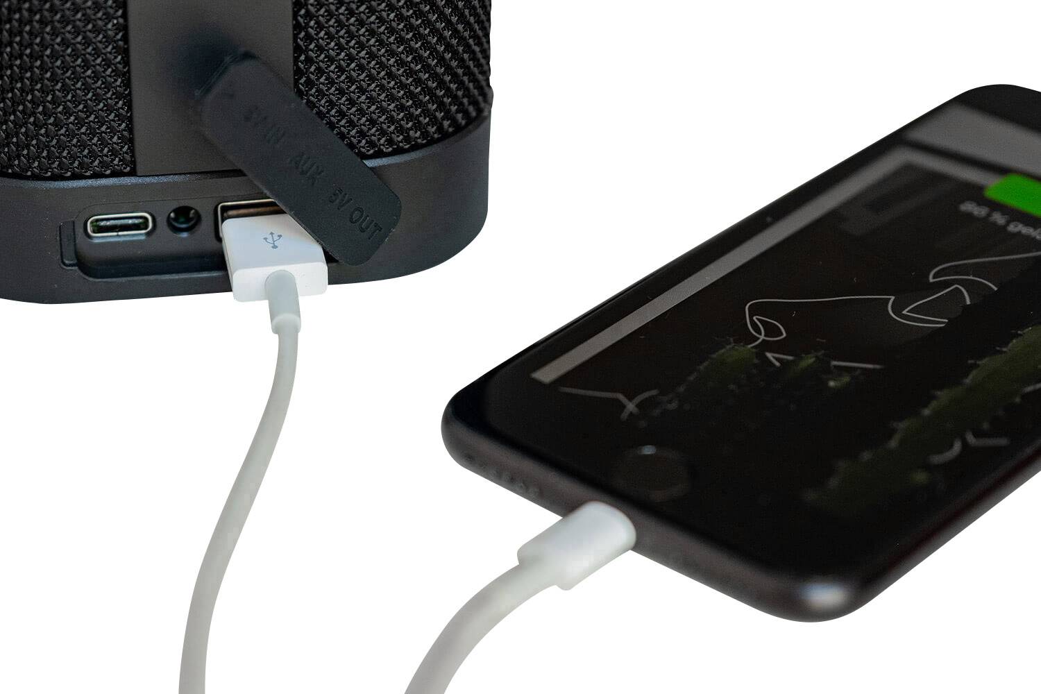 Dockin D Mate Bluetooth® Lautsprecher Freisprechfunktion, Outdoor, Staubfest, Wasserfest Schwarz