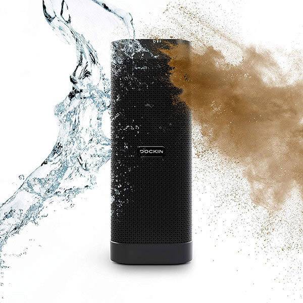 Dockin D Mate Bluetooth® Lautsprecher Freisprechfunktion, Outdoor, Staubfest, Wasserfest Schwarz