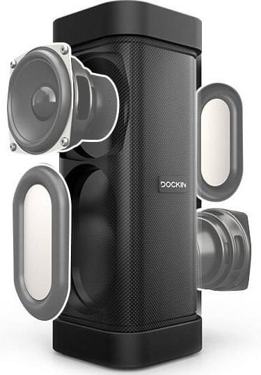 Dockin D Mate Direct Duo-Pack Bluetooth® Lautsprecher Freisprechfunktion, Outdoor, staubfest, Wasserfest Schwarz