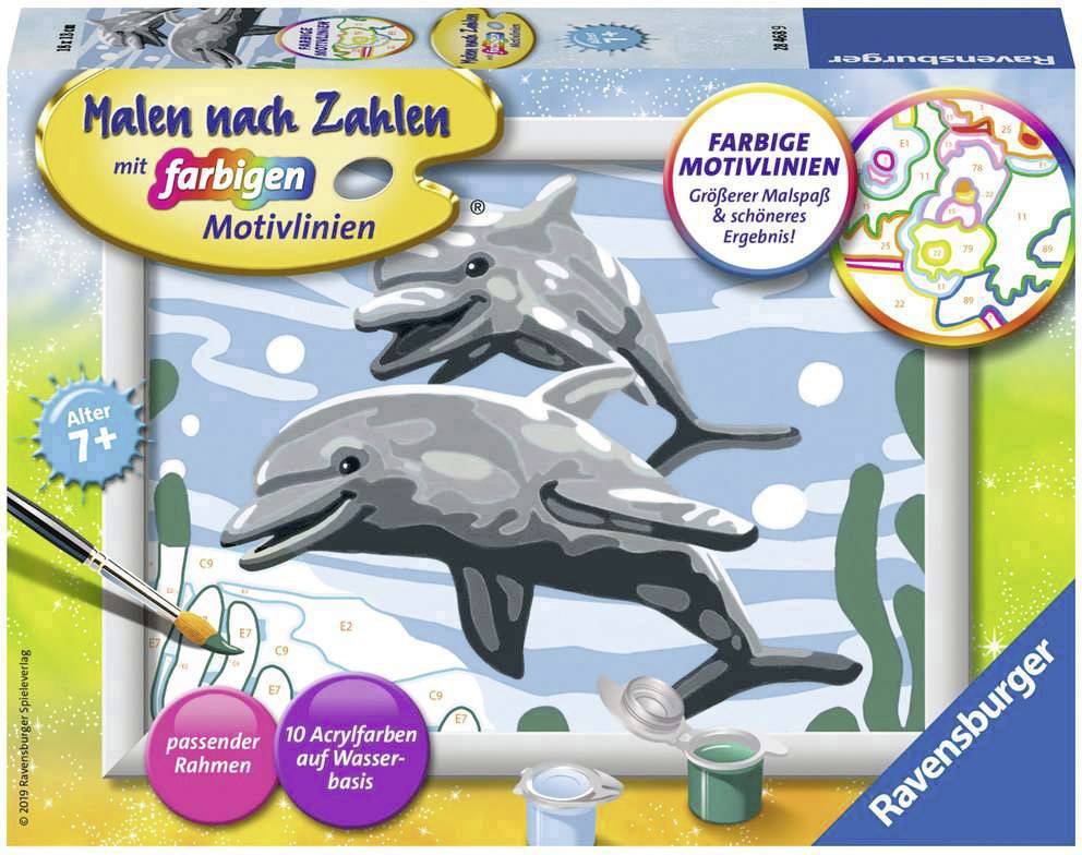 Malen nach Zahlen - Freundliche Delfine