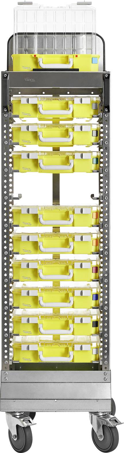 Raaco CarryLite 80 4x8 Trolley für Sortimentskoffer (B x H x T) 415 x 1580 x 425mm Anzahl Fächer: 10 Inhalt 1St.