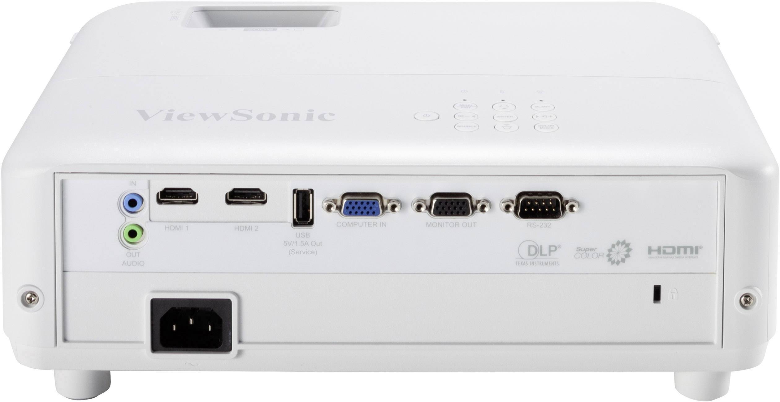 Viewsonic Beamer PX701HD DC3 3500 lm 640 x 480 VGA, 1920 x 1080 Full HD automatische Trapezkorrektur, mit Fernbedienung, Integrierter Lautsprecher