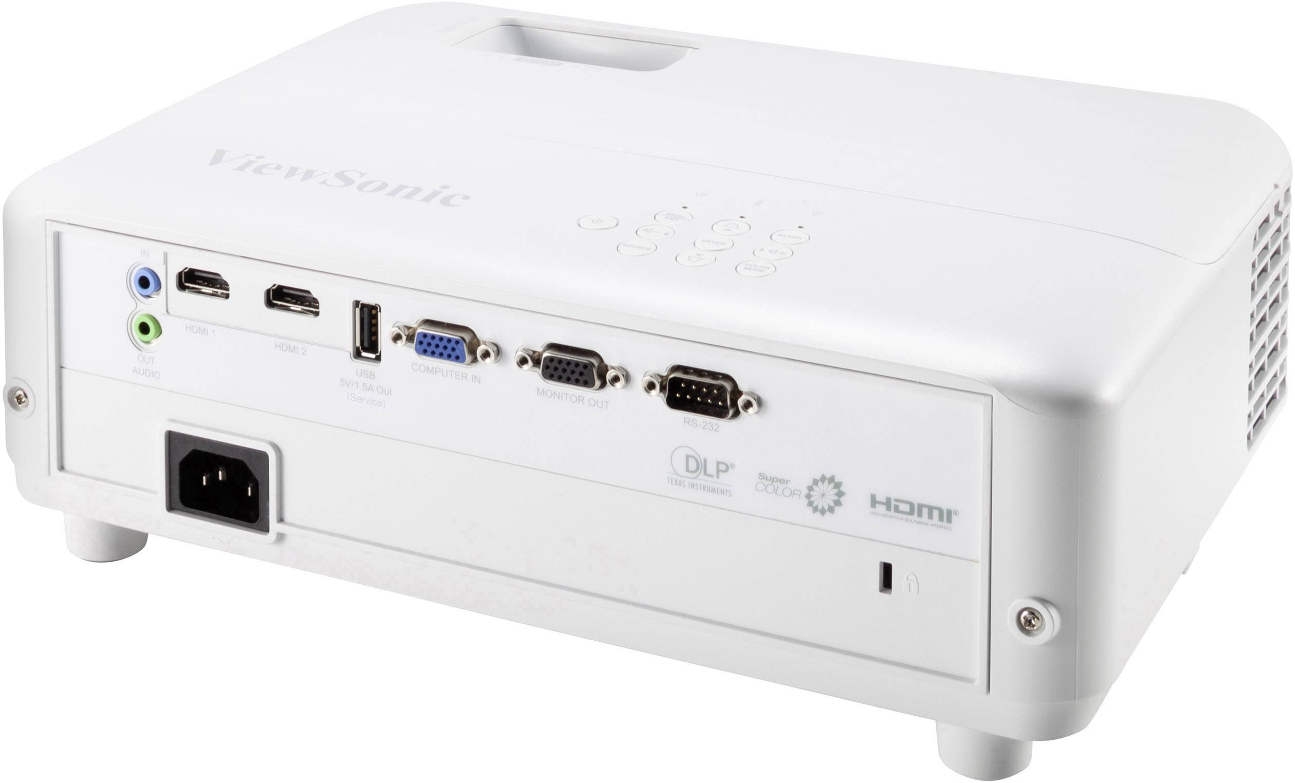 Viewsonic Beamer PX701HD DC3 3500 lm 640 x 480 VGA, 1920 x 1080 Full HD automatische Trapezkorrektur, mit Fernbedienung, Integrierter Lautsprecher