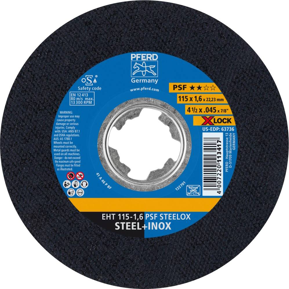 PFERD TOOLS PSF STEELOX 61730124 Trennscheibe gerade 115 mm 25 St. Edelstahl, Stahl
