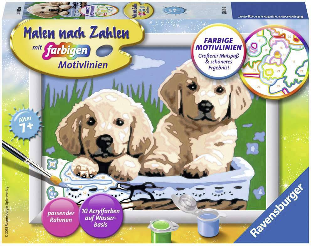 Malen nach Zahlen - Süße Hundewelpen