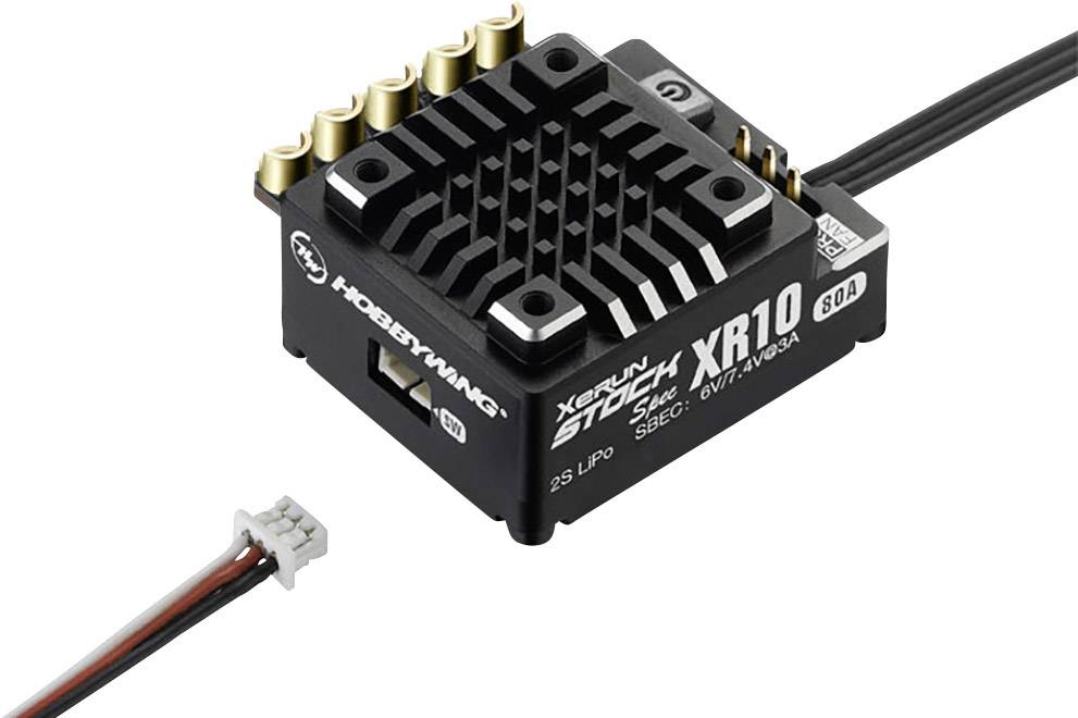 Hobbywing Xerun XR10 Stock Spec 80A Automodell Brushless Fahrtregler Belastbarkeit (max. A): 380A Motorlimit (Turns) num: 10.5