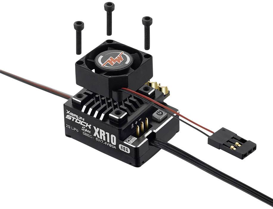 Hobbywing Xerun XR10 Stock Spec 80A Automodell Brushless Fahrtregler Belastbarkeit (max. A): 380A Motorlimit (Turns) num: 10.5