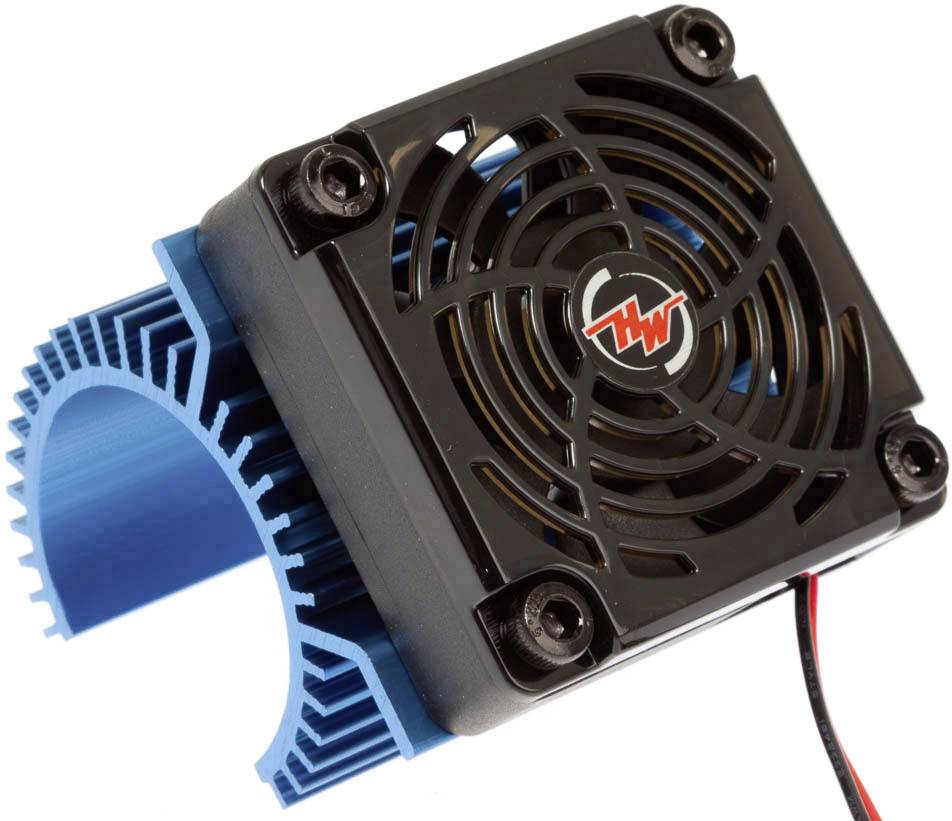 Hobbywing Motor-Kühlkörper mit Ventilator Passend für Modellbau-Motor: 540er Elektromotor Blau (metallic)