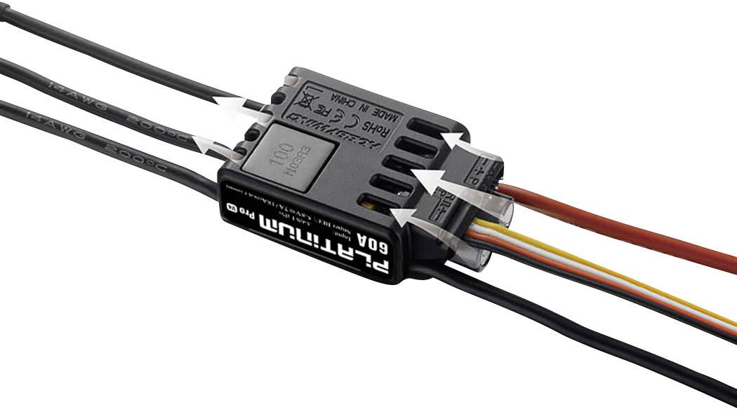 Hobbywing Platinum Pro 60A V4 Flugmodell Brushless Flugregler Belastbarkeit (max. A): 80 A