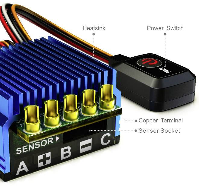 SKYRC Toro TS50 Automodell Brushless Fahrtregler Belastbarkeit (max. A): 300A