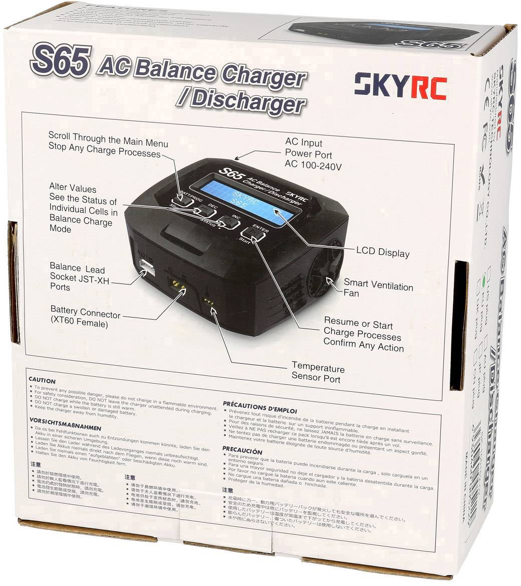 SKYRC S65 Modellbau-Multifunktionsladegerät 6A LiPo, LiFePO, LiIon, LiHV, NiMH, NiCd, Blei