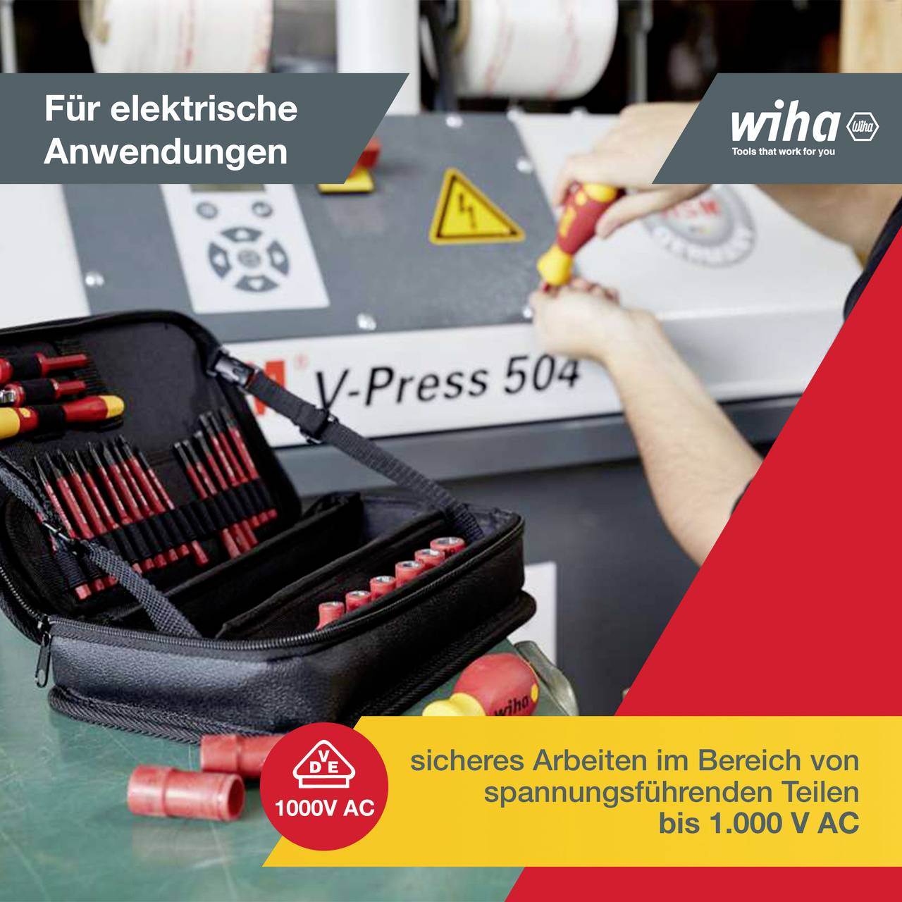 Wiha 43465 Elektriker, Handwerker, Lehrlinge, Profi, VDE Werkzeugkoffer bestückt 32teilig (L x B x H) 245 x 170 x 77mm