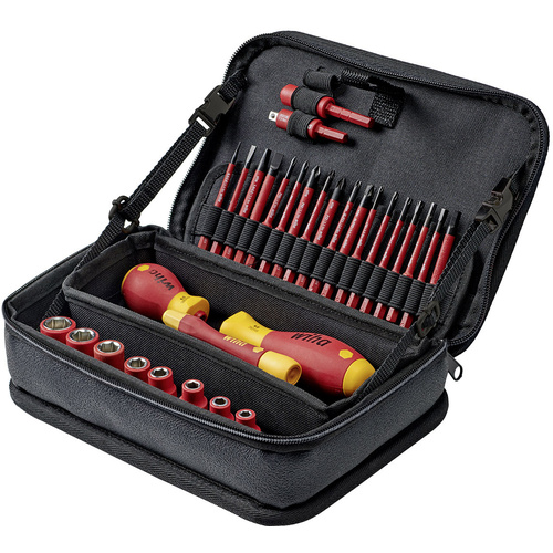 Mallette à outils équipée Wiha 43465 pour électricien, pour les artisans, pour apprentis, pour professionnels, VDE 32 pièces