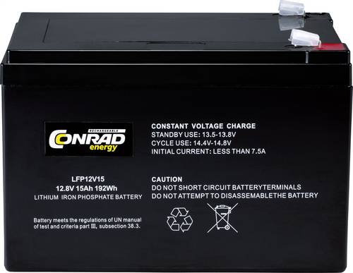 CE-12/15 Spezial-Akku LiFePo-Block Flachstecker LiFePO 4 12.8V 15000 mAh