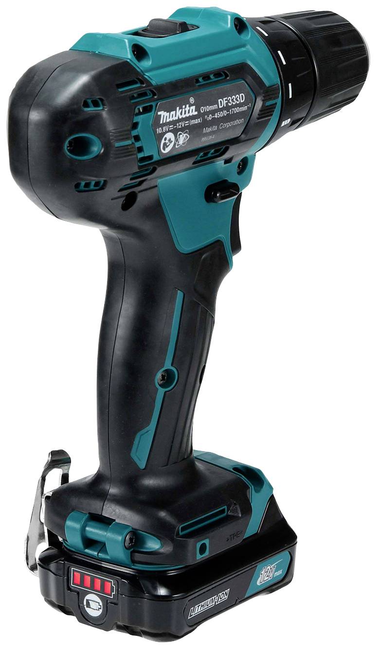 Makita DF333DSAE Akku-Bohrschrauber 12V 2Ah Li-Ion inkl. 2. Akku, inkl. Koffer