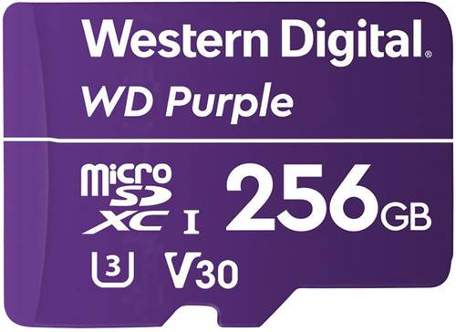 Western Digital Purple microSDHC-Karte 256GB Class 10, UHS-I, UHS-Class 3, v30 Video Speed Class opt