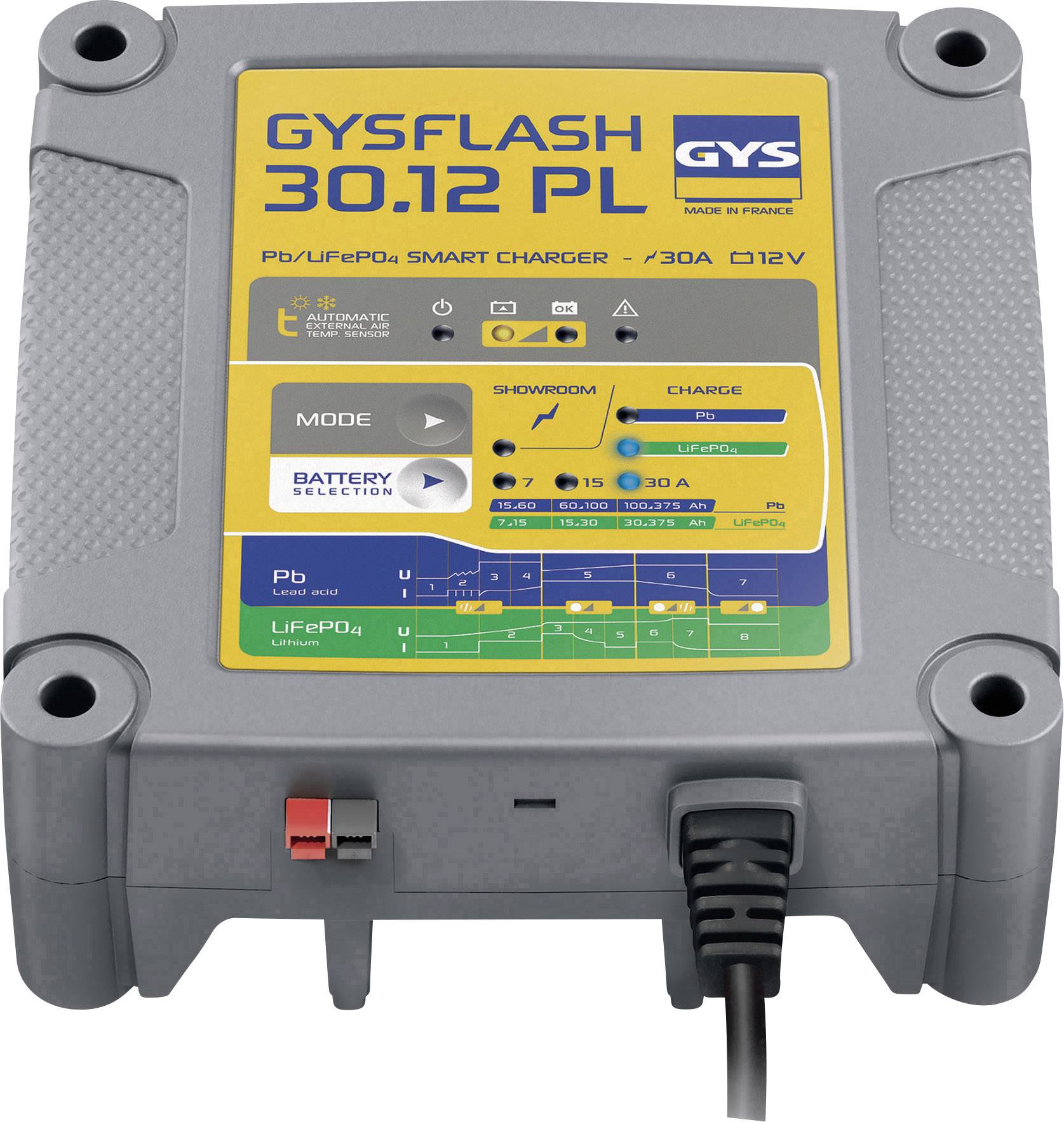GYS GYSFLASH 30.12 PL 029668 Automatikladegerät, Batterieüberwachung